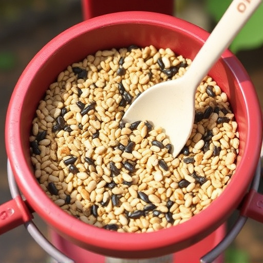 Clean, dry seed mix in feeder