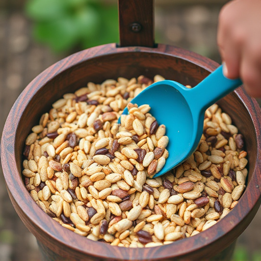 Clean, dry seed mix in feeder