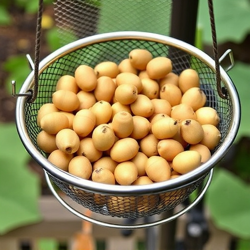 Clean sunflower hearts in metal mesh feeder