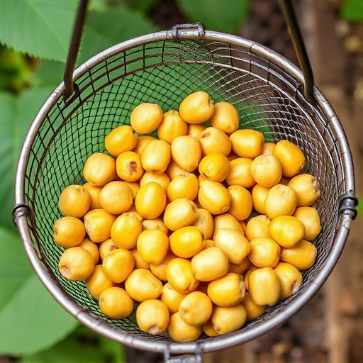 Clean sunflower hearts in metal mesh feeder