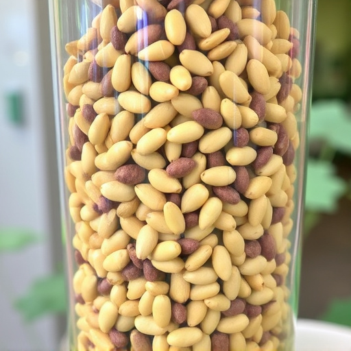 Clean sunflower hearts in seed dispenser
