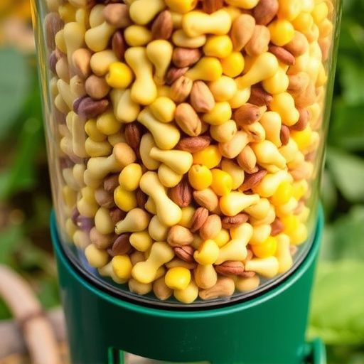 Clean sunflower hearts in seed dispenser