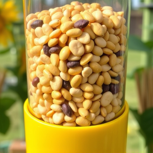 Clean sunflower hearts in seed dispenser