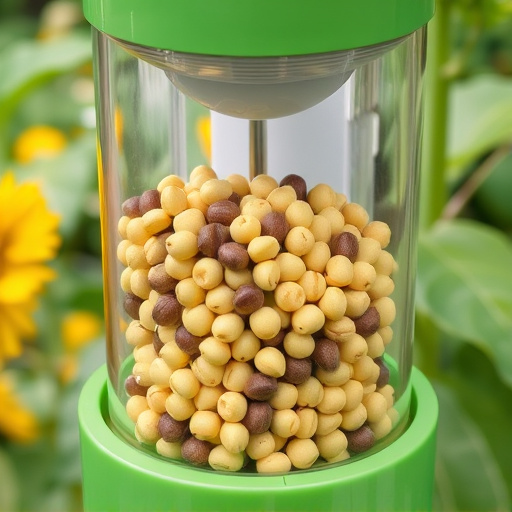 Clean sunflower hearts in seed dispenser