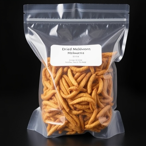 Clear bag of dried mealworms UK