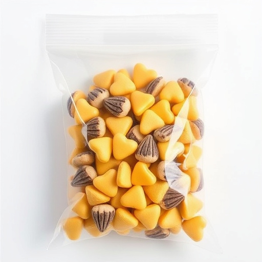 Clear bag of sunflower hearts seeds
