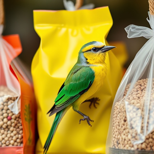 Close-up of affordable bird food bags