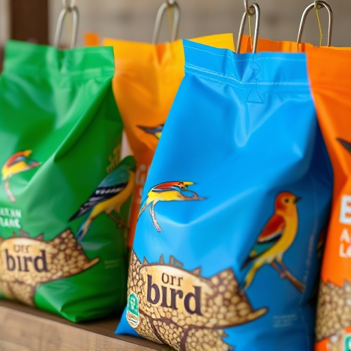 Close-up of affordable bird food bags