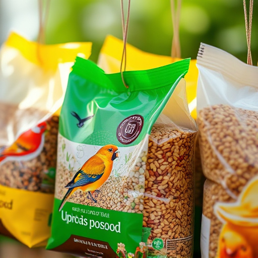 Close-up of affordable bird food bags