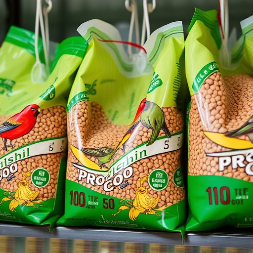 Close-up of affordable bird food bags
