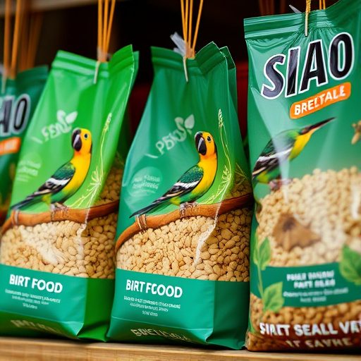 Close-up of affordable bird food bags