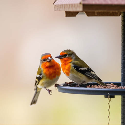 Close-up of birds on feeding station