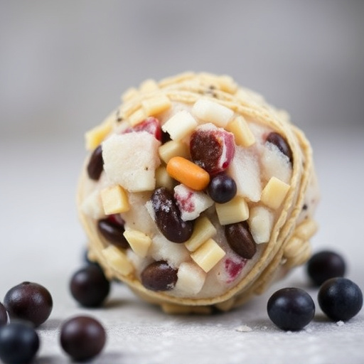 Close-up of filled fat ball holder
