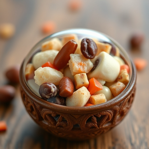 Close-up of filled fat ball holder