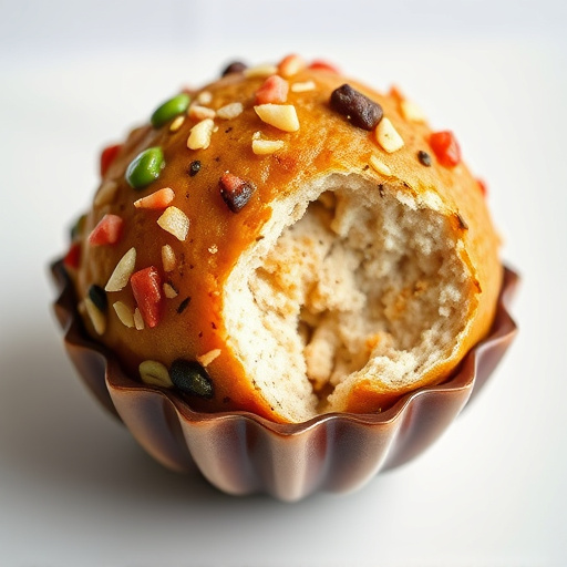 Close-up of filled fat ball holder