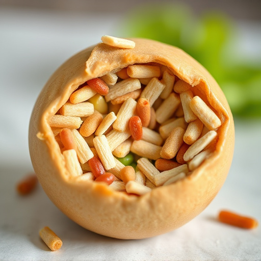 Close-up of filled fat ball holder