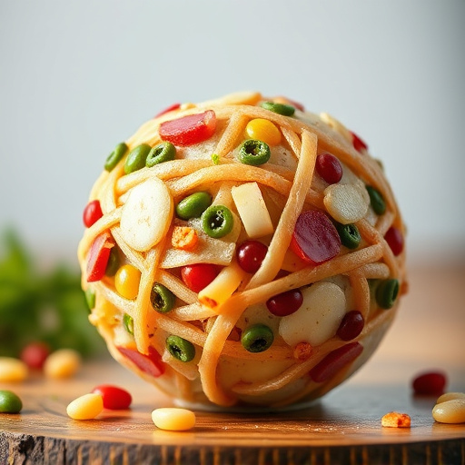 Close-up of filled fat ball holder