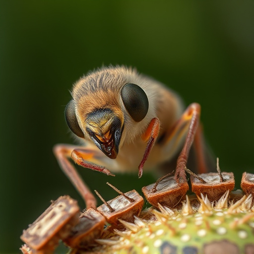 Close-up of fledgling eating insects