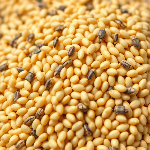 Close-up of niger seed pile