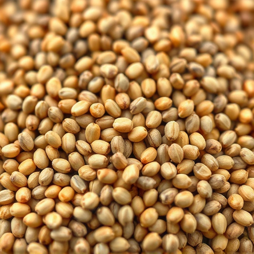 Close-up of niger seed pile