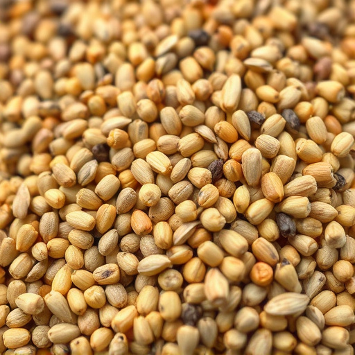 Close-up of niger seed pile
