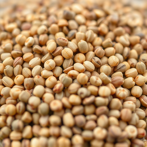 Close-up of niger seed pile