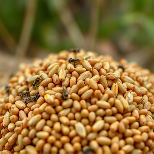 Close-up of niger seed pile