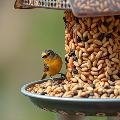 Close-up of nyjer seed-filled feeder