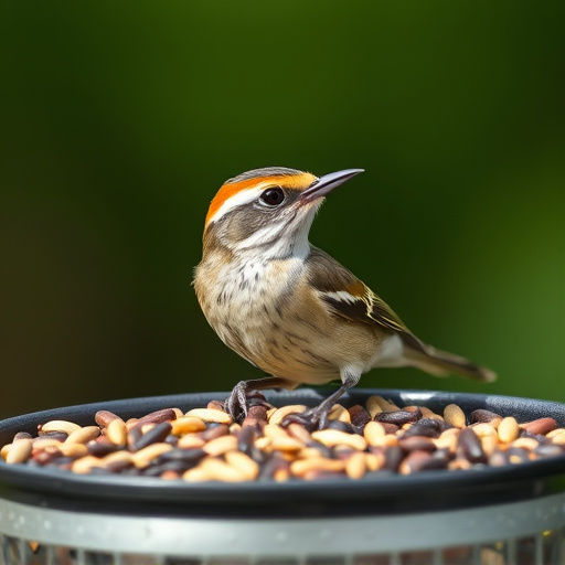 Close-up of nyjer seed-filled feeder