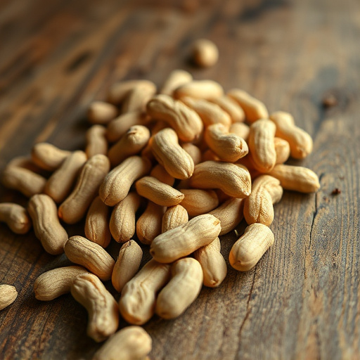 Close-up of peanuts on feeding table