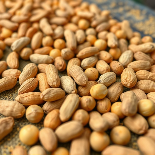 Close-up of peanuts on feeding table