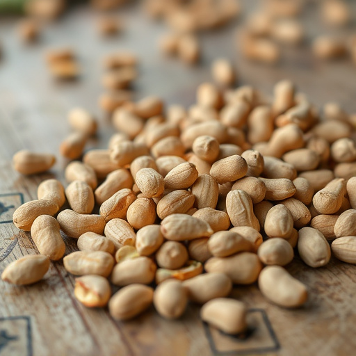 Close-up of peanuts on feeding table