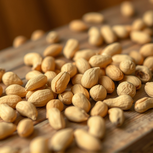 Close-up of peanuts on feeding table