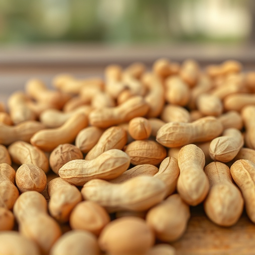 Close-up of peanuts on feeding table