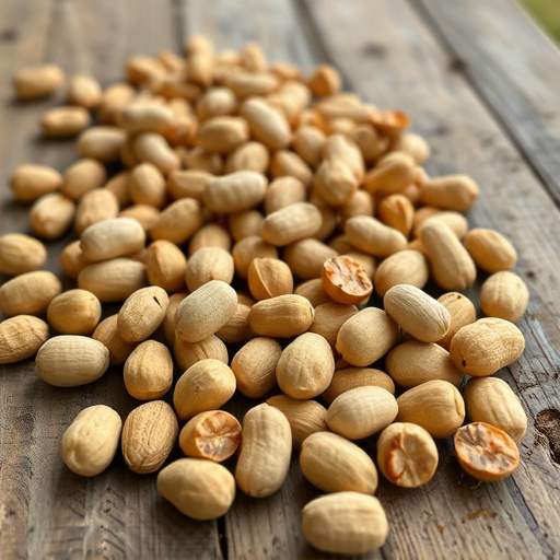 Close-up of peanuts on feeding table
