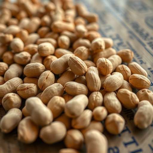 Close-up of peanuts on feeding table