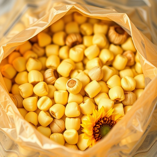 Close-up of premium sunflower hearts in bag