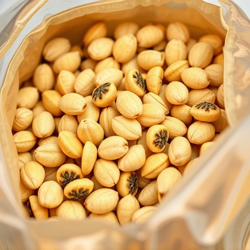 Close-up of premium sunflower hearts in bag