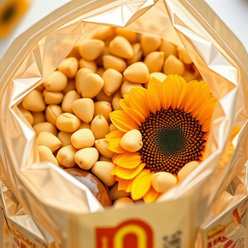 Close-up of premium sunflower hearts in bag