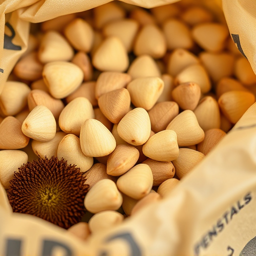 Close-up of premium sunflower hearts in bag