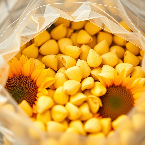 Close-up of premium sunflower hearts in bag
