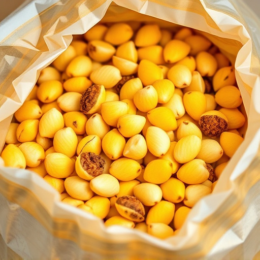 Close-up of premium sunflower hearts in bag