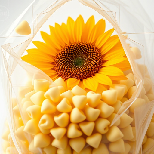 Close-up of premium sunflower hearts in bag