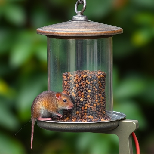Close-up of rat-proof feeder design