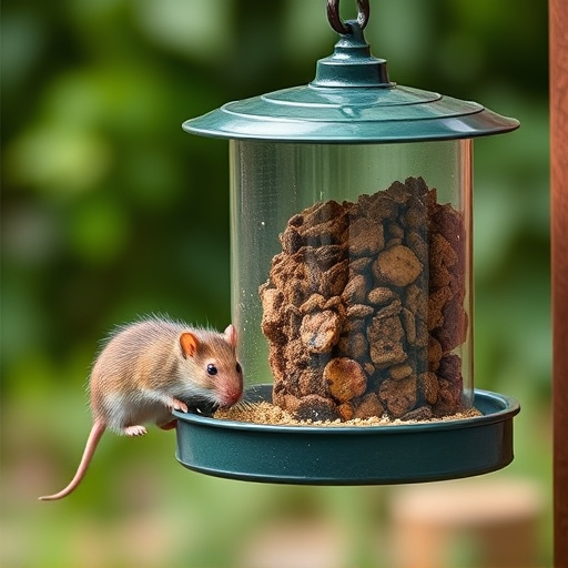 Close-up of rat-proof feeder design