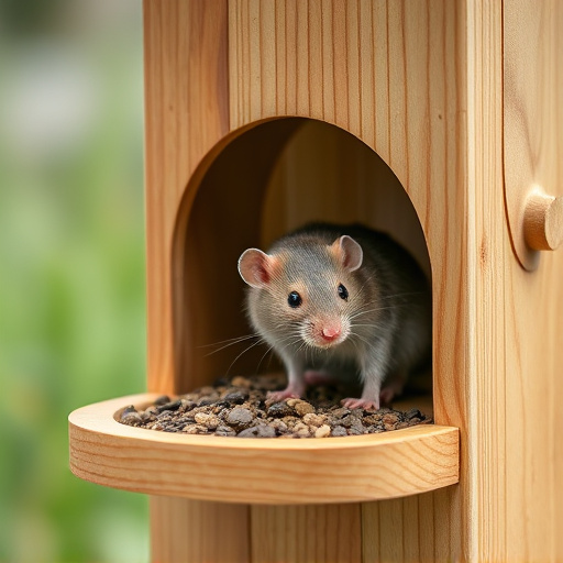 Close-up of rat-proof feeder design