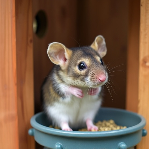 Close-up of rat-proof feeder design