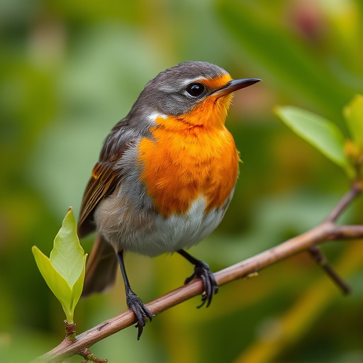 Close-up of robin in garden