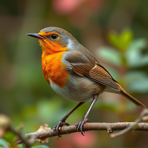 Close-up of robin in garden
