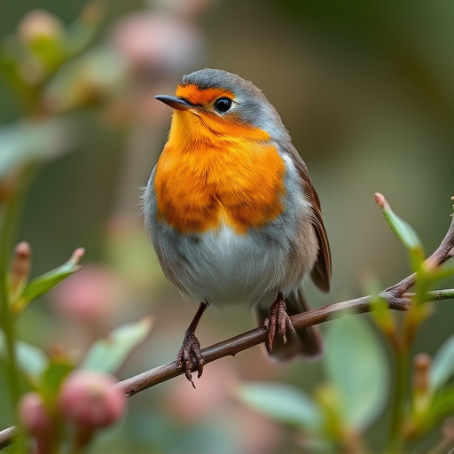 Close-up of robin in garden